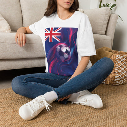 New Zealand Football Flag Abstract Wave T-Shirt All Whites Soccer Tee