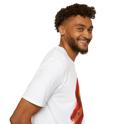 Spain Football Flag Brushstroke T-Shirt Abstract La Roja Soccer Design Tee