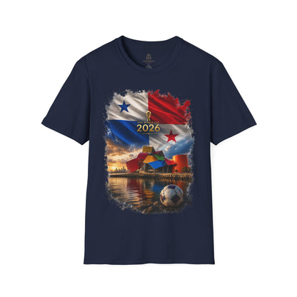 Panama Football Flag Biomuseo Graphic T-Shirt Cinematic Los Canaleros Soccer Tee