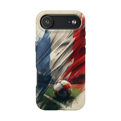 Soccer Flag Tough Phone Case — Grunge France Football Protective iPhone Cover