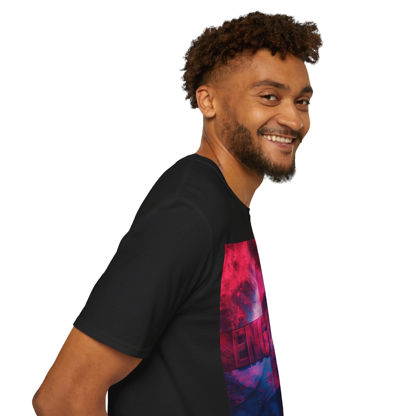 England Flag Soccer Match Day T-Shirt Smoke Graphic Tess
