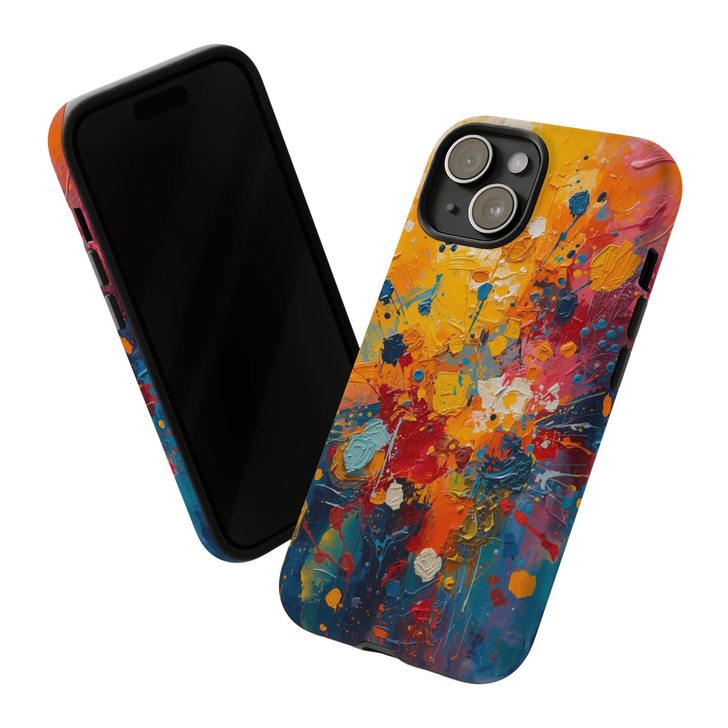 Abstract Color Splash Phone Case — Vibrant Paint Splatter Protective Cover