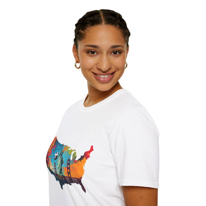 USA Soccer Match Day T-shirt — Colorful Map Graphic Tee