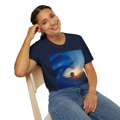 Cape Verde Flag Football T-Shirt — Blue Flag Soccer ball Graphic Tee