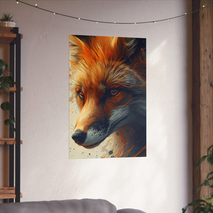 Fox Art Poster — Matte Vertical Wildlife Print