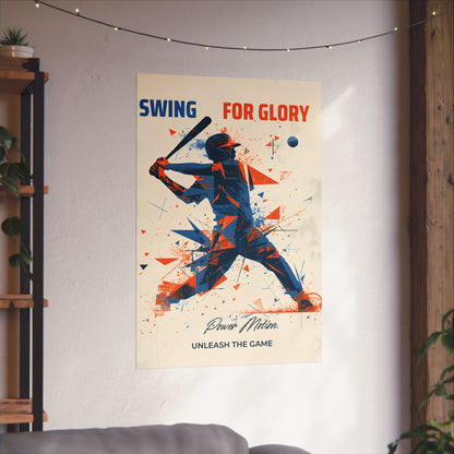 “Swing for Glory” Baseball Wall Art Poster | Motivational Matte Sports Print