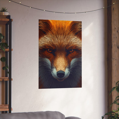 Fox Portrait Matte Poster — Bold Red Fox Wall Art