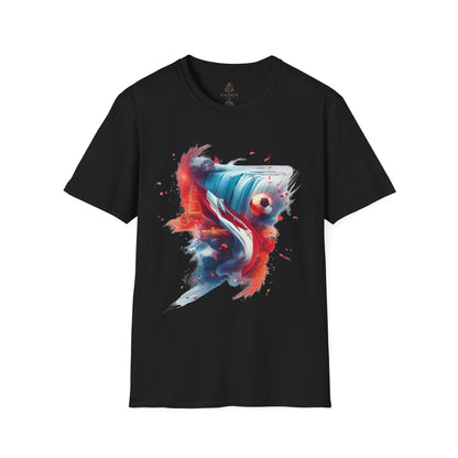 Canadian Football Fan T-Shirt Abstract Flag & Niagara Falls Design Tee