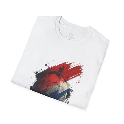 Netherlands Football Flag Abstract Splash T-Shirt Oranje Soccer Graphic Tee