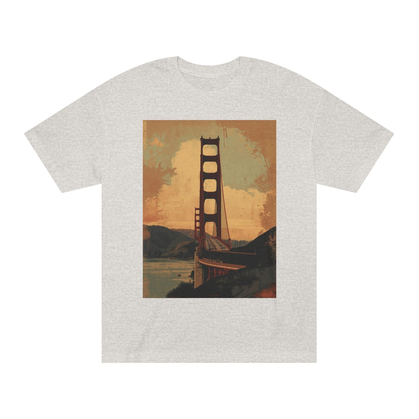 Golden Gate Bridge Art Print T-Shirt Vintage-Styled Classic Tee