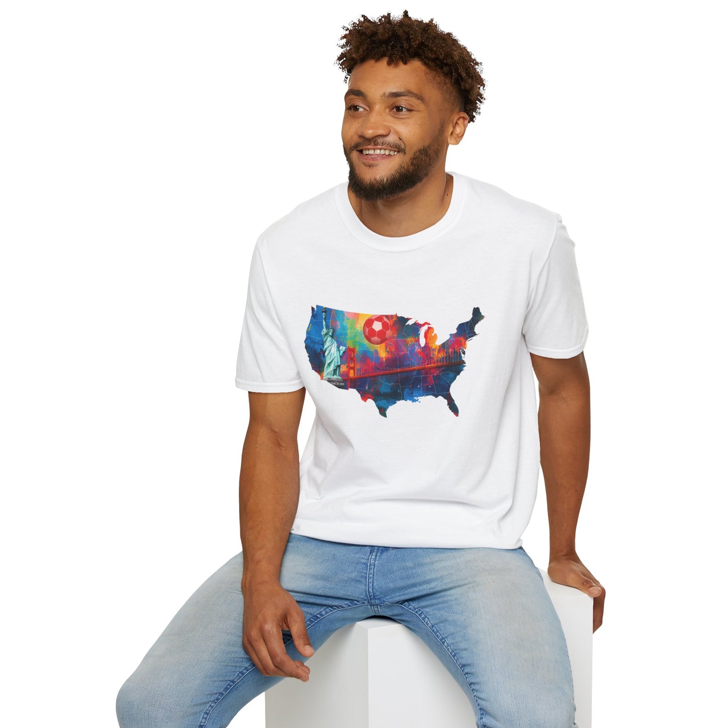 USA Soccer Match Day T-Shirt — Colorful Splash American Graphic Tee