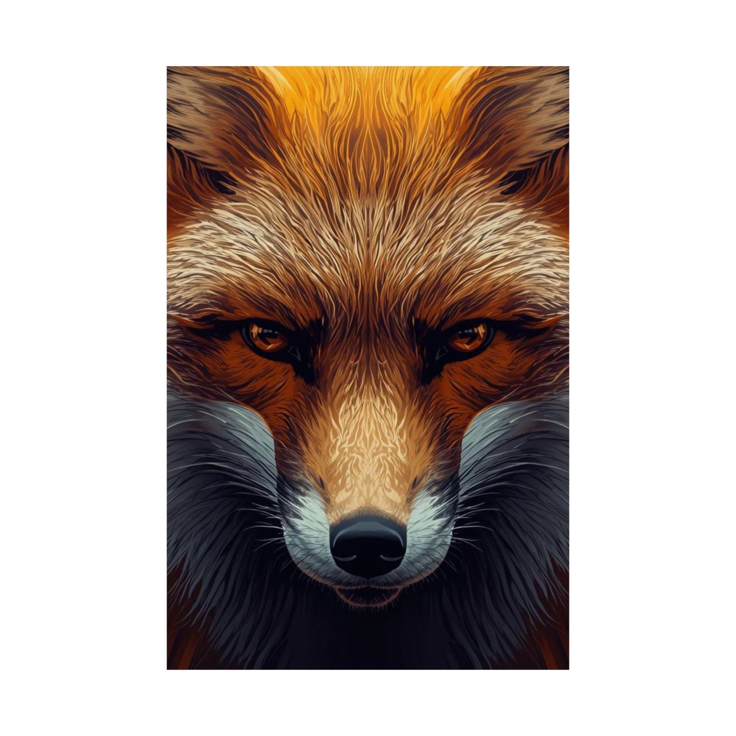 Fox Portrait Matte Poster — Bold Red Fox Wall Art