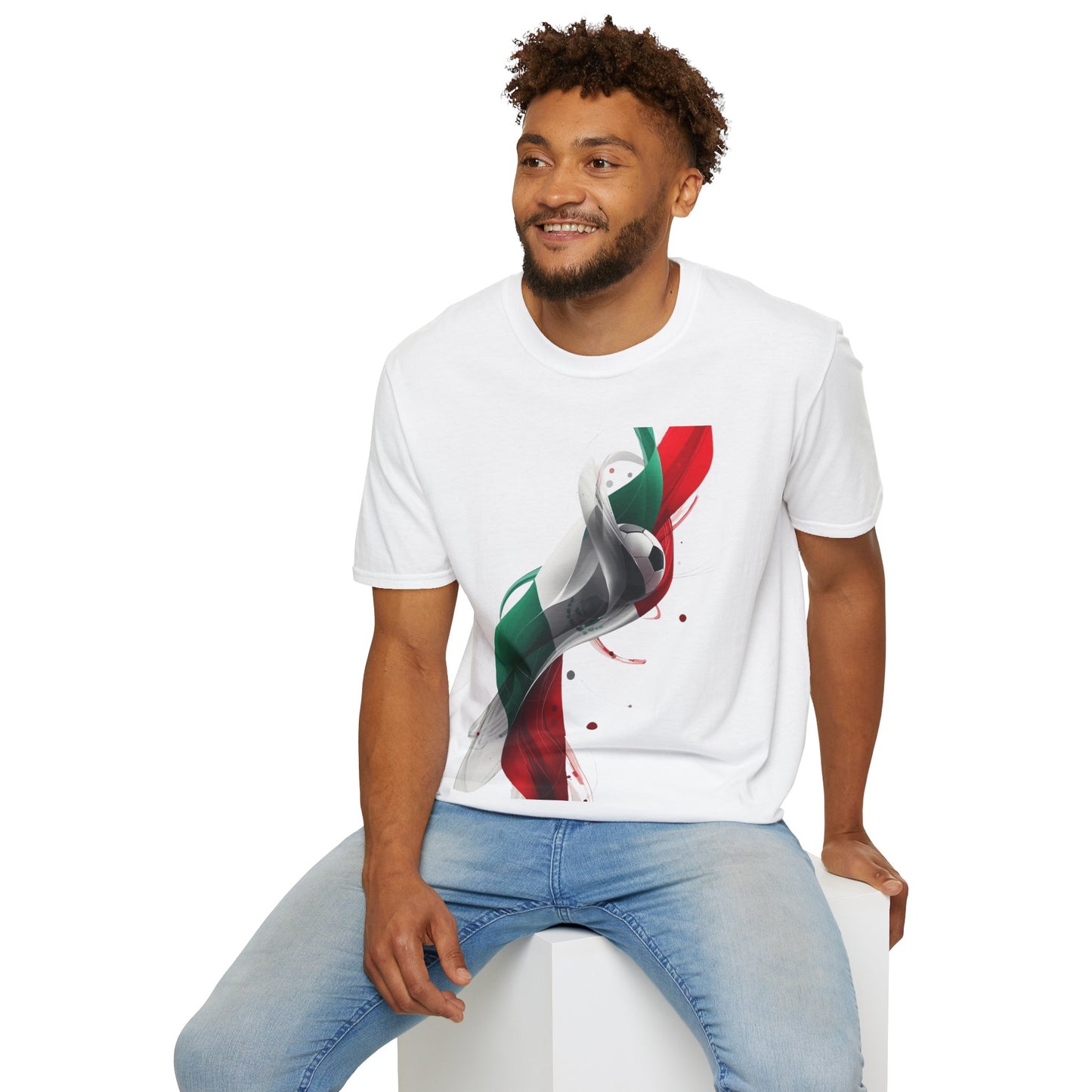 Mexico Football Spirit T-shirt Abstract Flag & Soccer Ball Art Tee