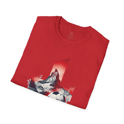 Soccer Switzerland Flag T-Shirt — Alpine Wolf & Football Graphic Tee