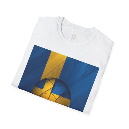 Sweden Football Flag Graphic T-Shirt Modern Blågult Soccer Design Tee