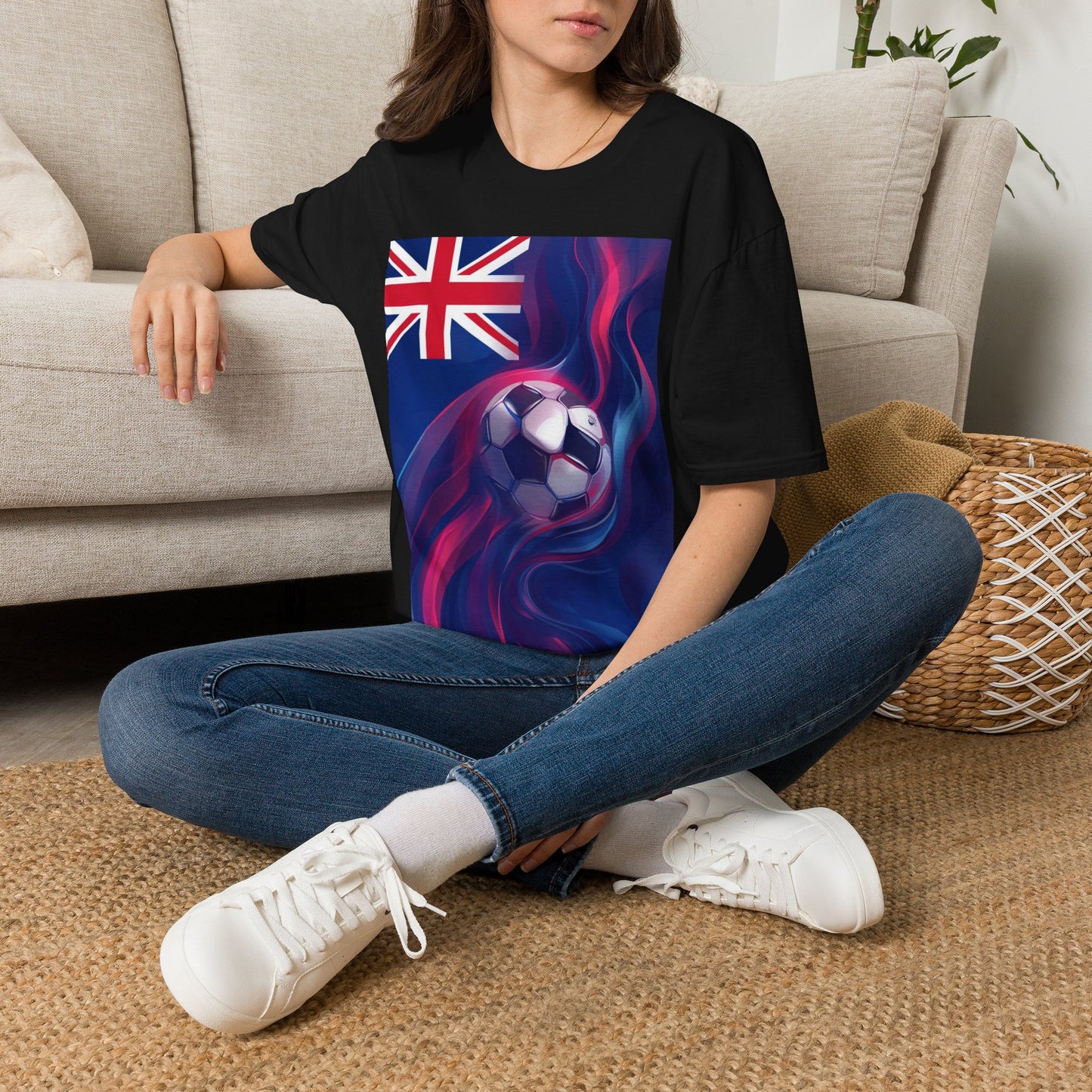 New Zealand Football Flag Abstract Wave T-Shirt All Whites Soccer Tee