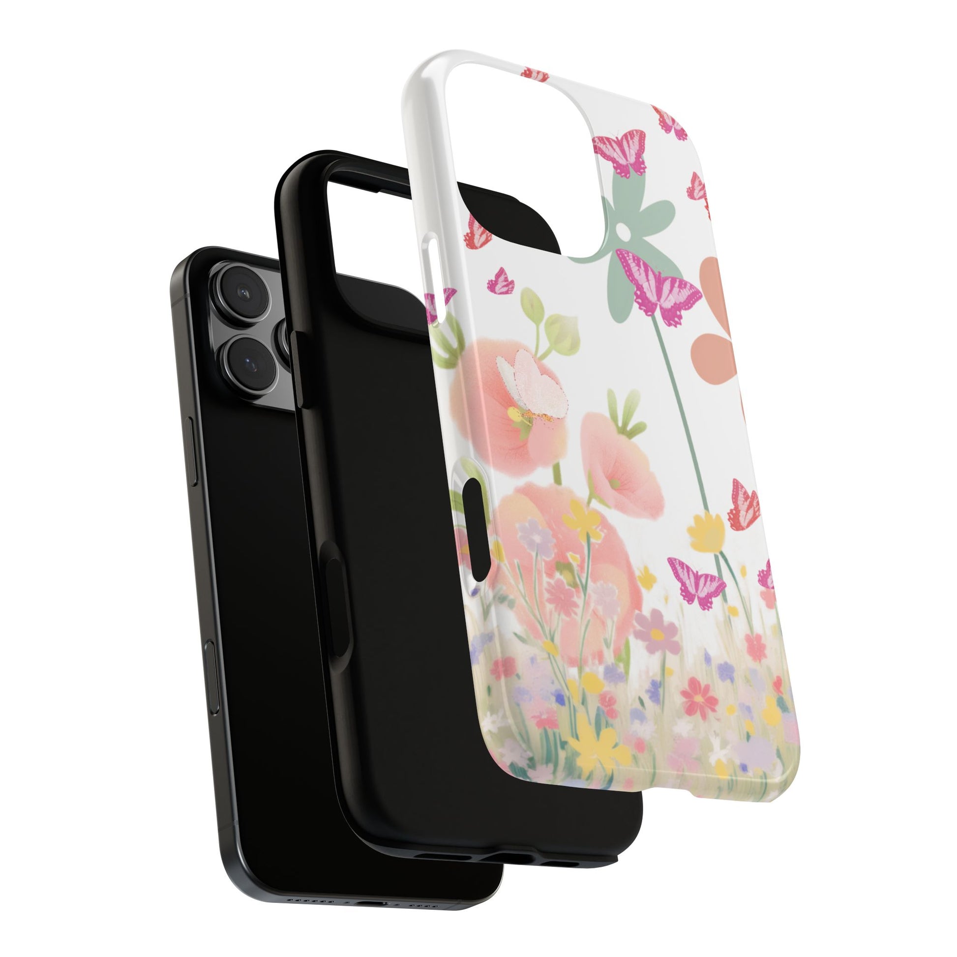 Floral phone case on a white background
