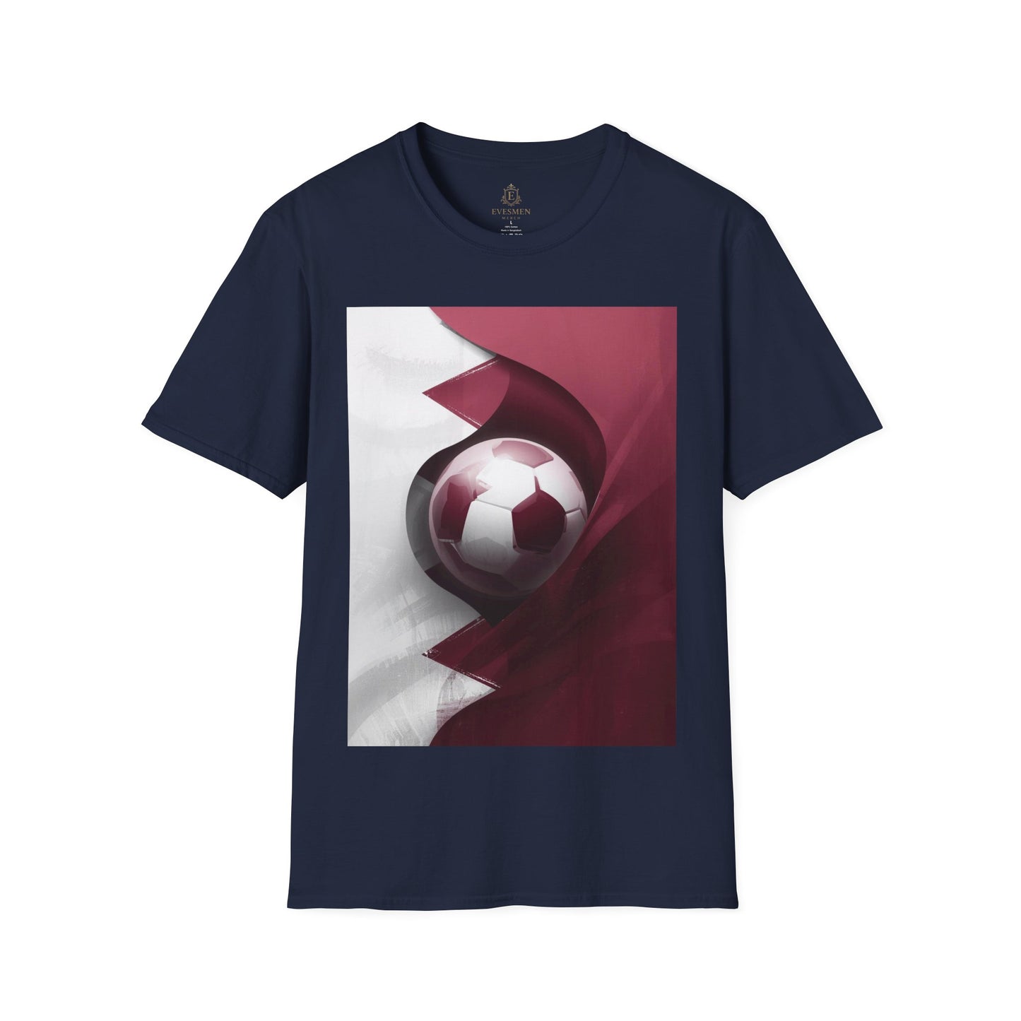 Qatar Football Flag Abstract Graphic T-Shirt Al-Annabbi Soccer Design Tee