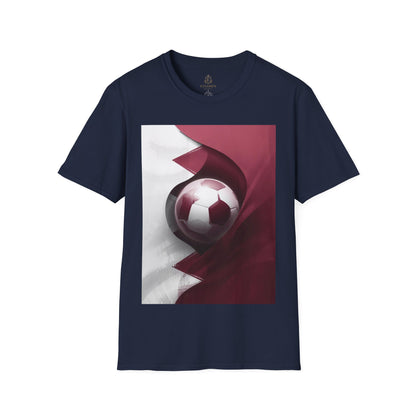 Qatar Football Flag Abstract Graphic T-Shirt Al-Annabbi Soccer Design Tee