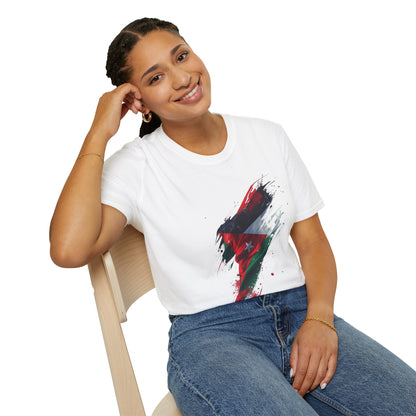 Jordan Flag Soccer T‑Shirt – Stylized Brushstroke Football Design Tee