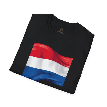 Netherlands Waving Flag Soccer Tee Clean Minimalist Oranje Football Fan T-Shirt
