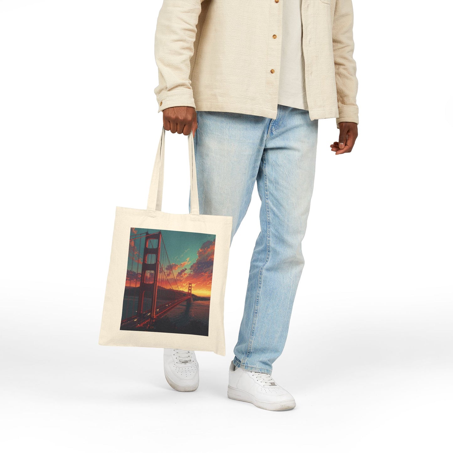 Golden Gate Sunset Tote Bag - San Francisco Canvas Tote