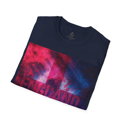 England Flag Soccer Match Day T-Shirt Smoke Graphic Tess