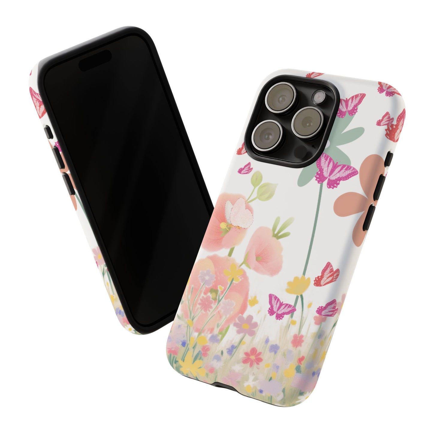 Floral phone case with a white background