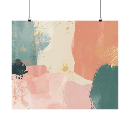 Pastel Abstract Landscape Poster | Matte Horizontal Wall Print