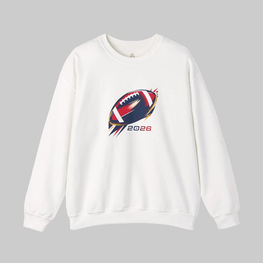 Big Game 2026 Abstract Football Graphic Crewneck Sweatshirt