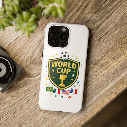 Soccer Match Day Tough Phone Protective Case Trophy Shield with Flags