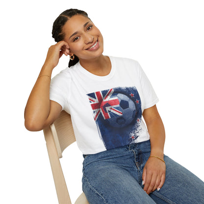 New Zealand Football Flag Grunge T-Shirt All Whites Soccer 2026 Graphic Tee