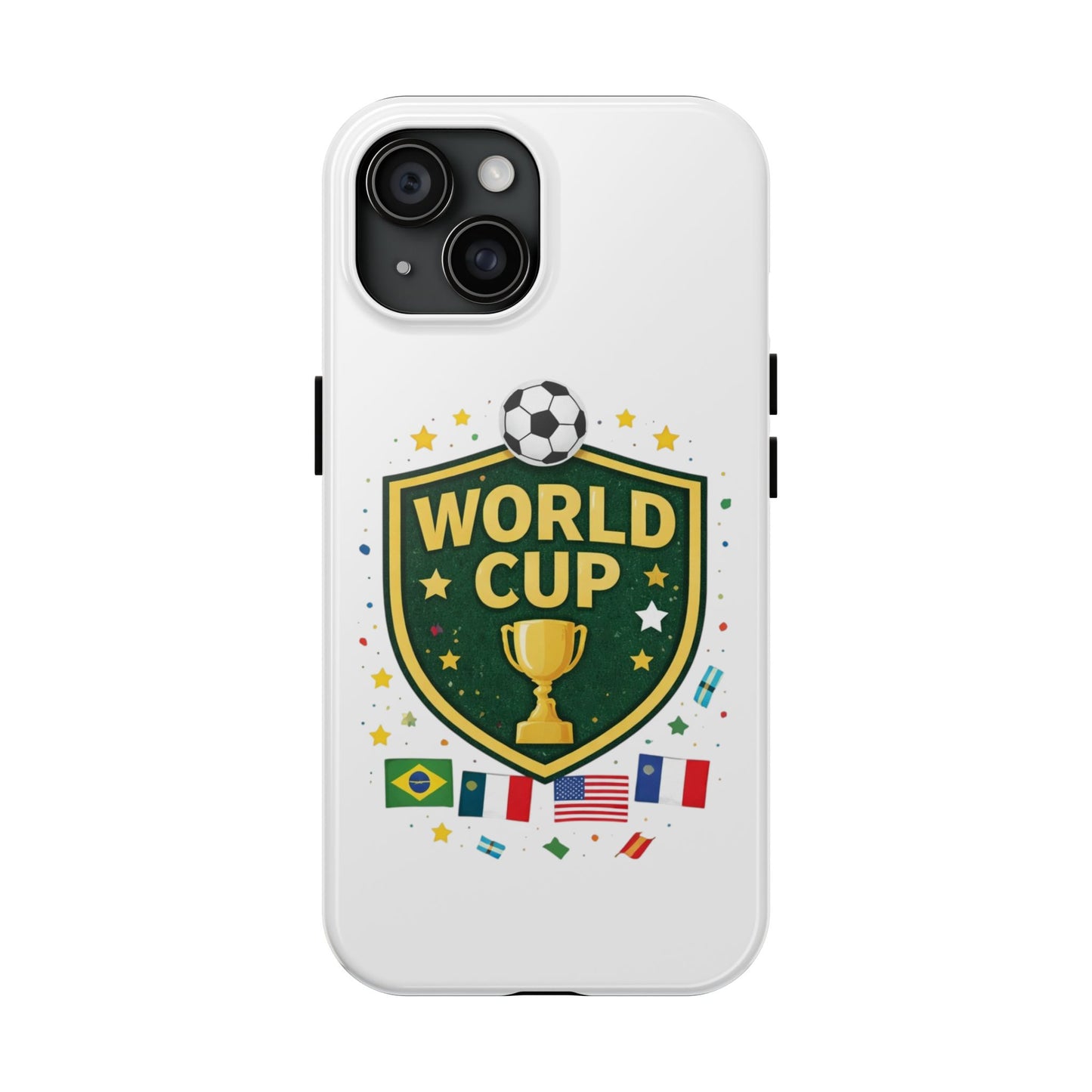 Soccer Match Day Tough Phone Protective Case Trophy Shield with Flags