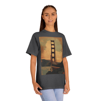 Golden Gate Bridge Art Print T-Shirt Vintage-Styled Classic Tee