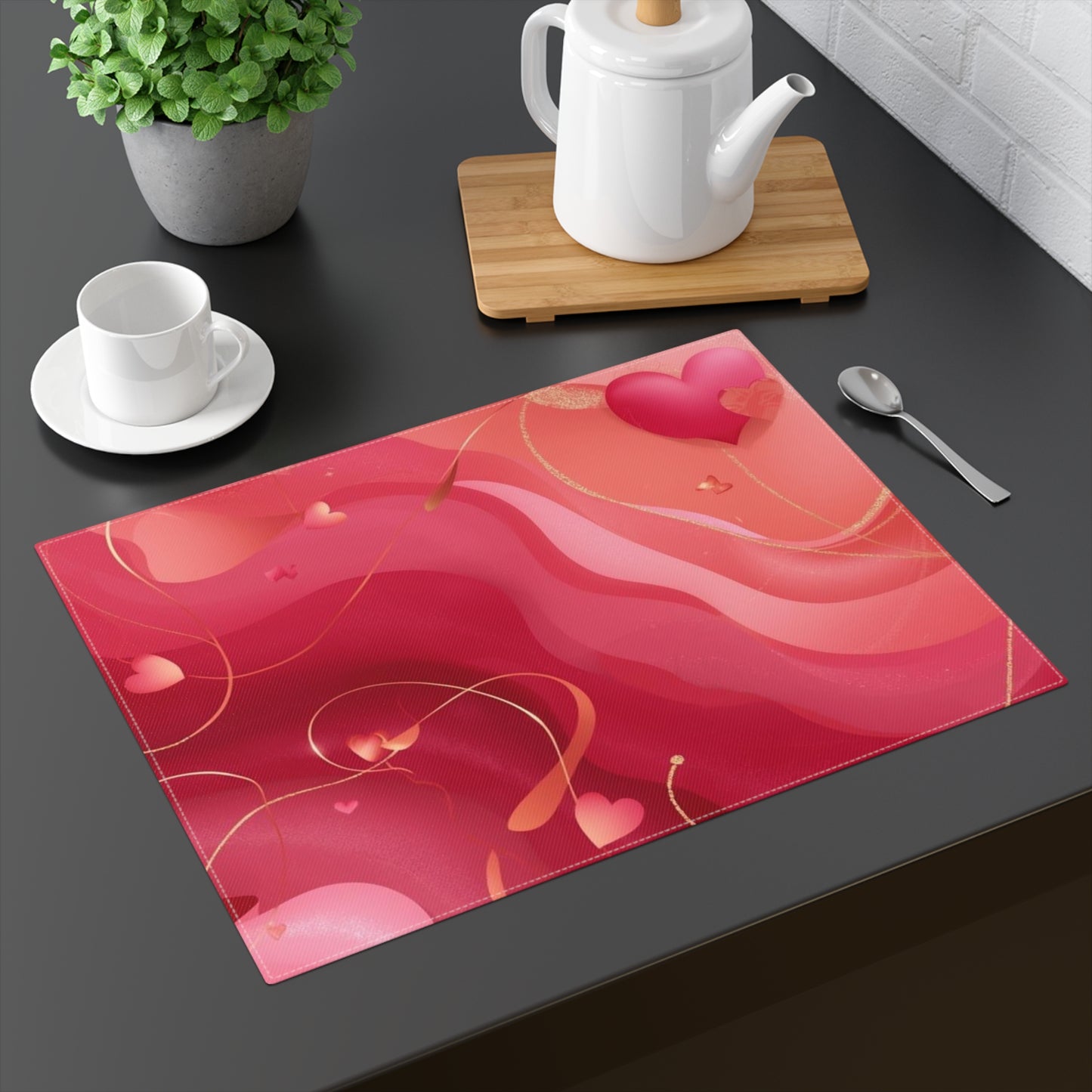Heart Swirl Placemat — Romantic Valentine’s Day Table Decor