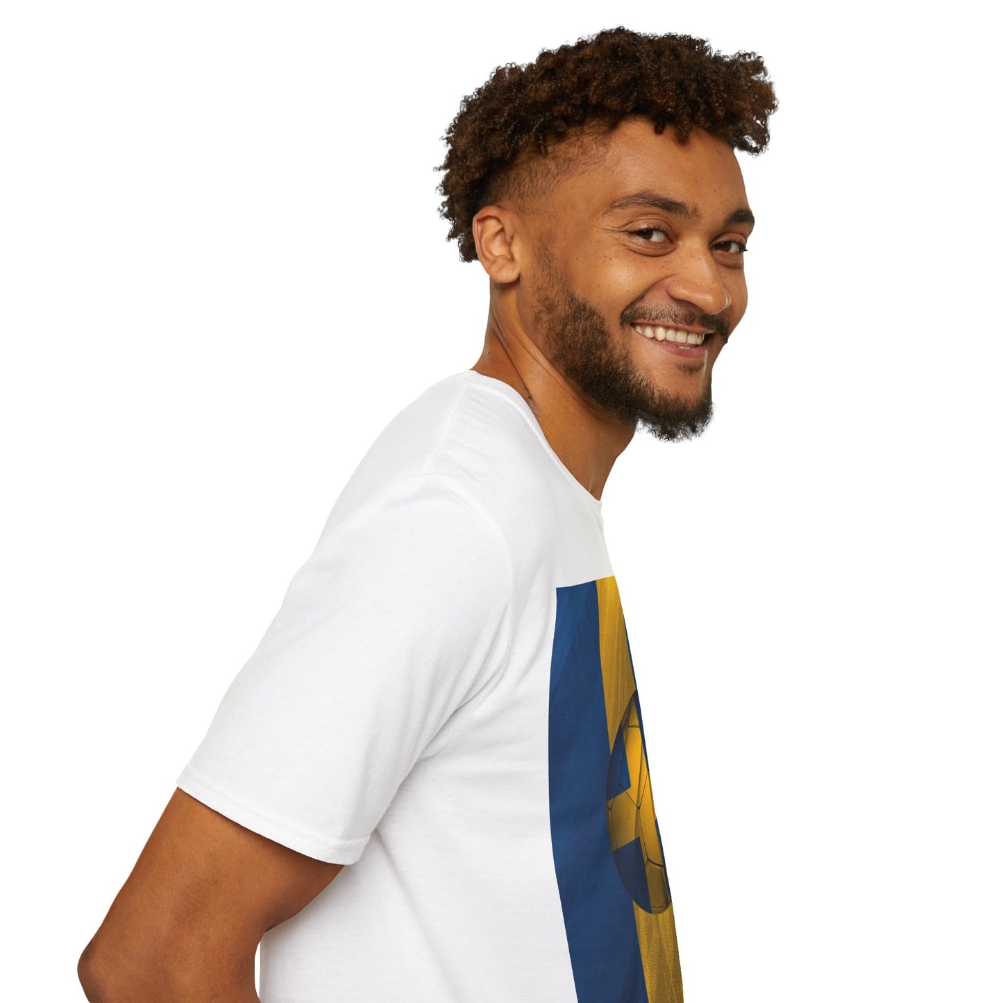 Sweden Football Flag Graphic T-Shirt Modern Blågult Soccer Design Tee