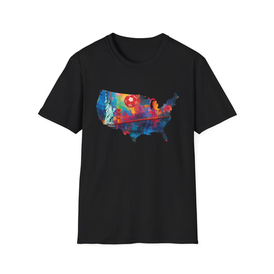 USA Soccer Match Day T-Shirt — Colorful Splash American Graphic Tee