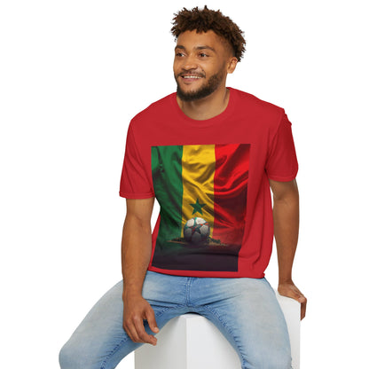 Senegal Flag Soccer T-Shirt – Football Fan Jersey with Green Yellow Red Design