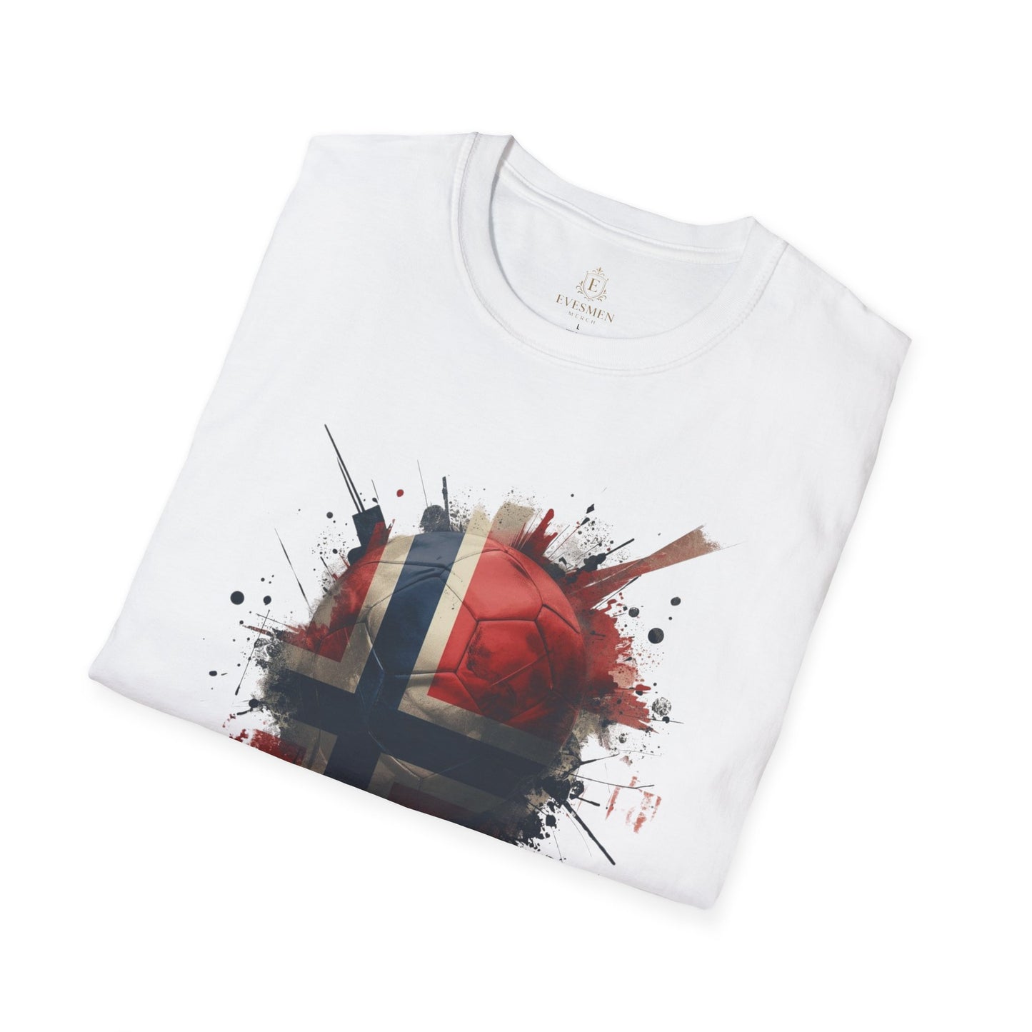 Norway Football Flag Paint Splash T-Shirt Løvene Soccer Grunge Tee