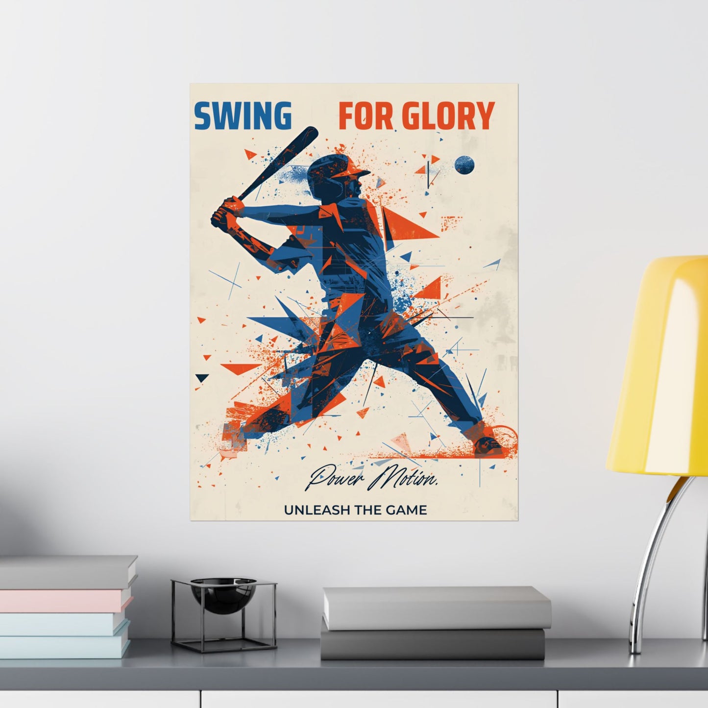 “Swing for Glory” Baseball Wall Art Poster | Motivational Matte Sports Print