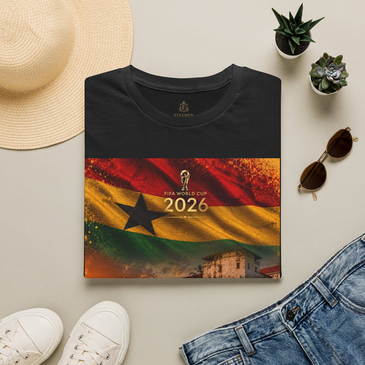 Ghana Football Flag Cape Coast Castle T‑Shirt Black Stars Soccer Heritage Tee