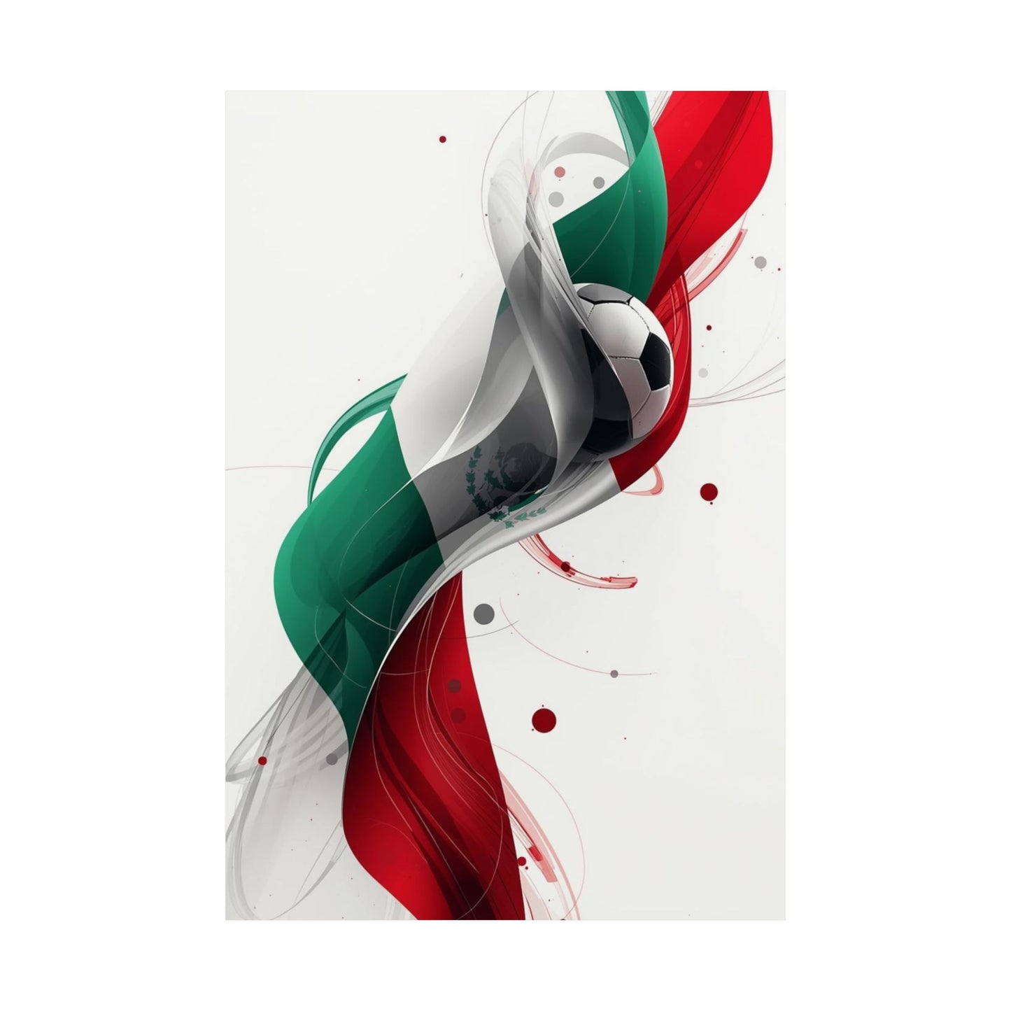Mexico Soccer Flag Poster — Matte Vertical Football Wall Art