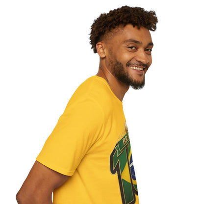 Brazil 10 Soccer T‑Shirt – Football Fan Tee with Brazilian Flag Design