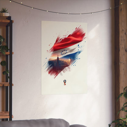 Paraguay Pride Dynamic Football Soccer Matte Art Poster