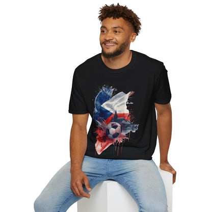 Czech Football Pride T-shirt Abstract Flag Prague Heritage Tee
