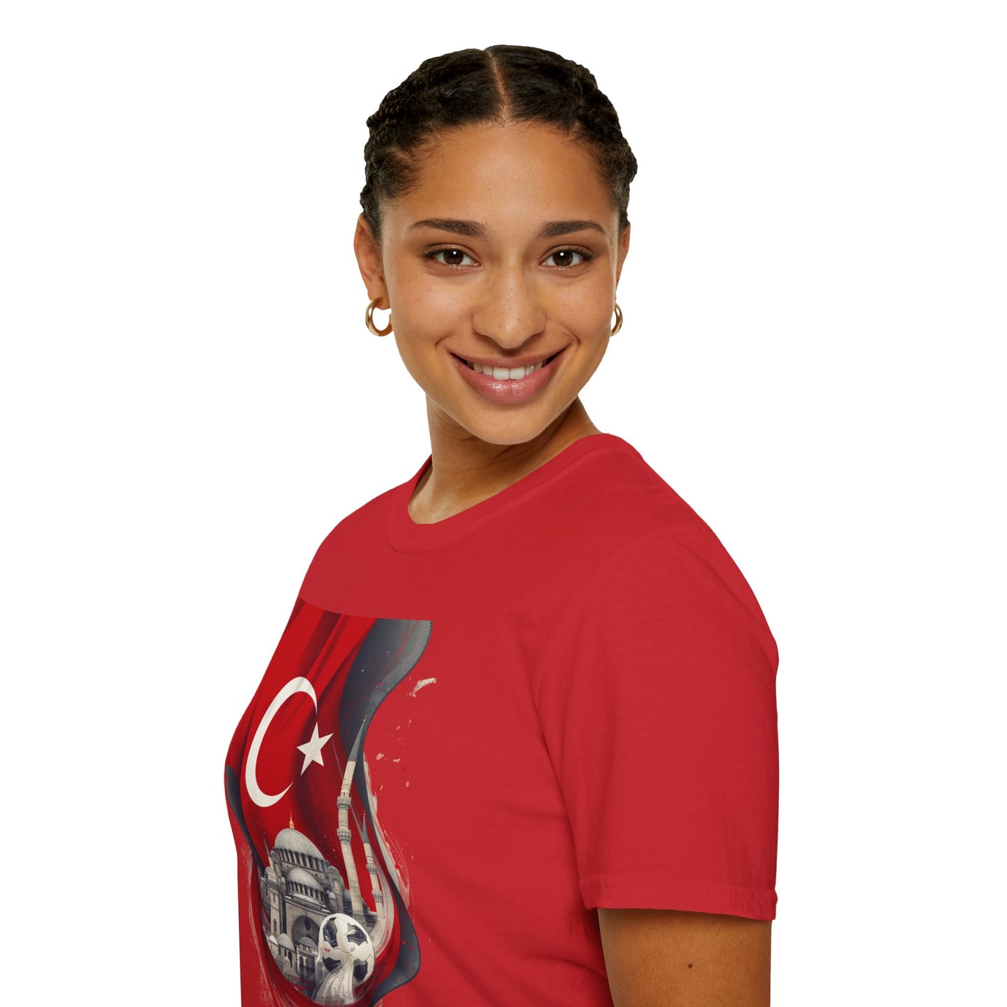 Türkiye Football T-Shirt Turkish Flag & Istanbul Mosque Design Tee