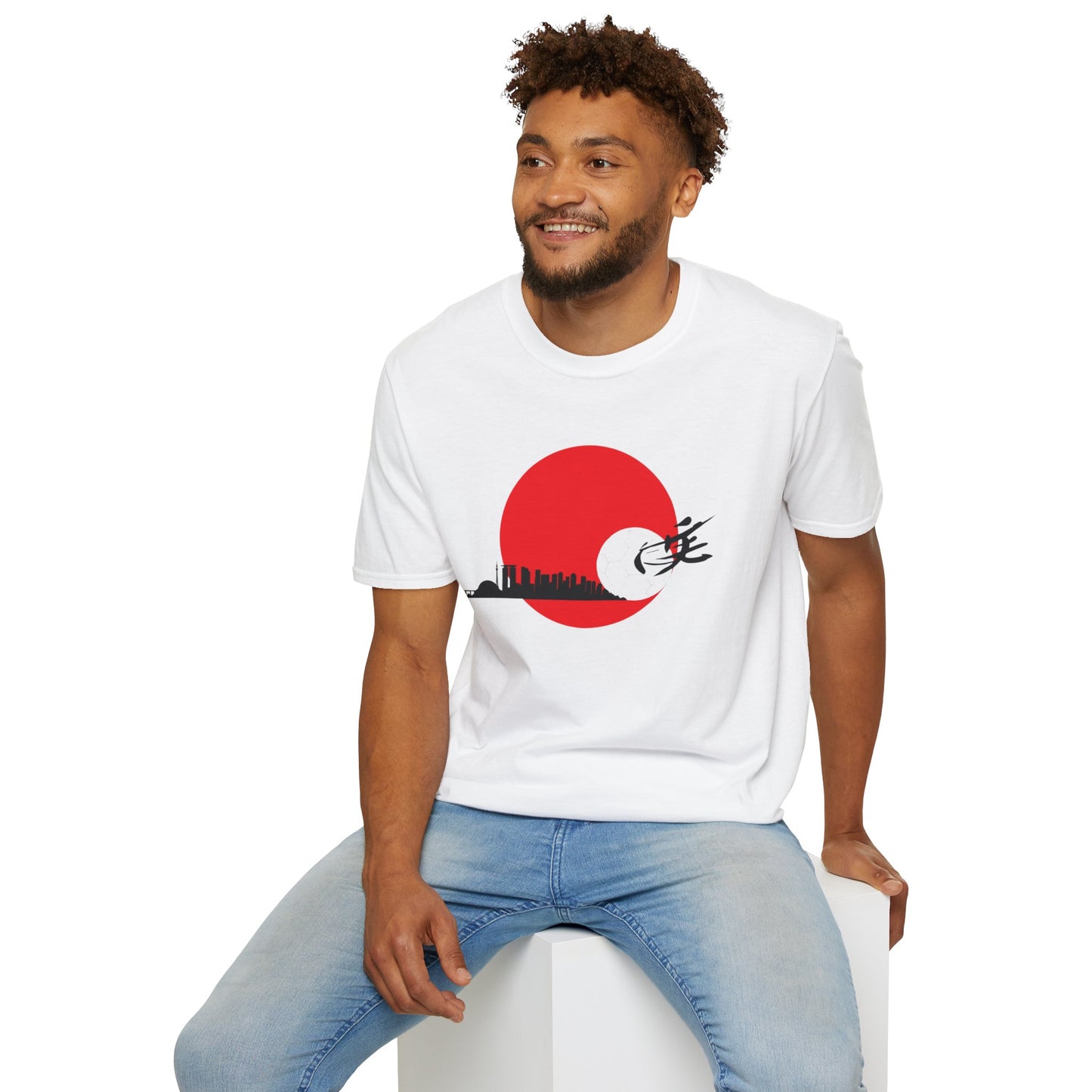 Japan Football and City Skyline Graphic T-shirt