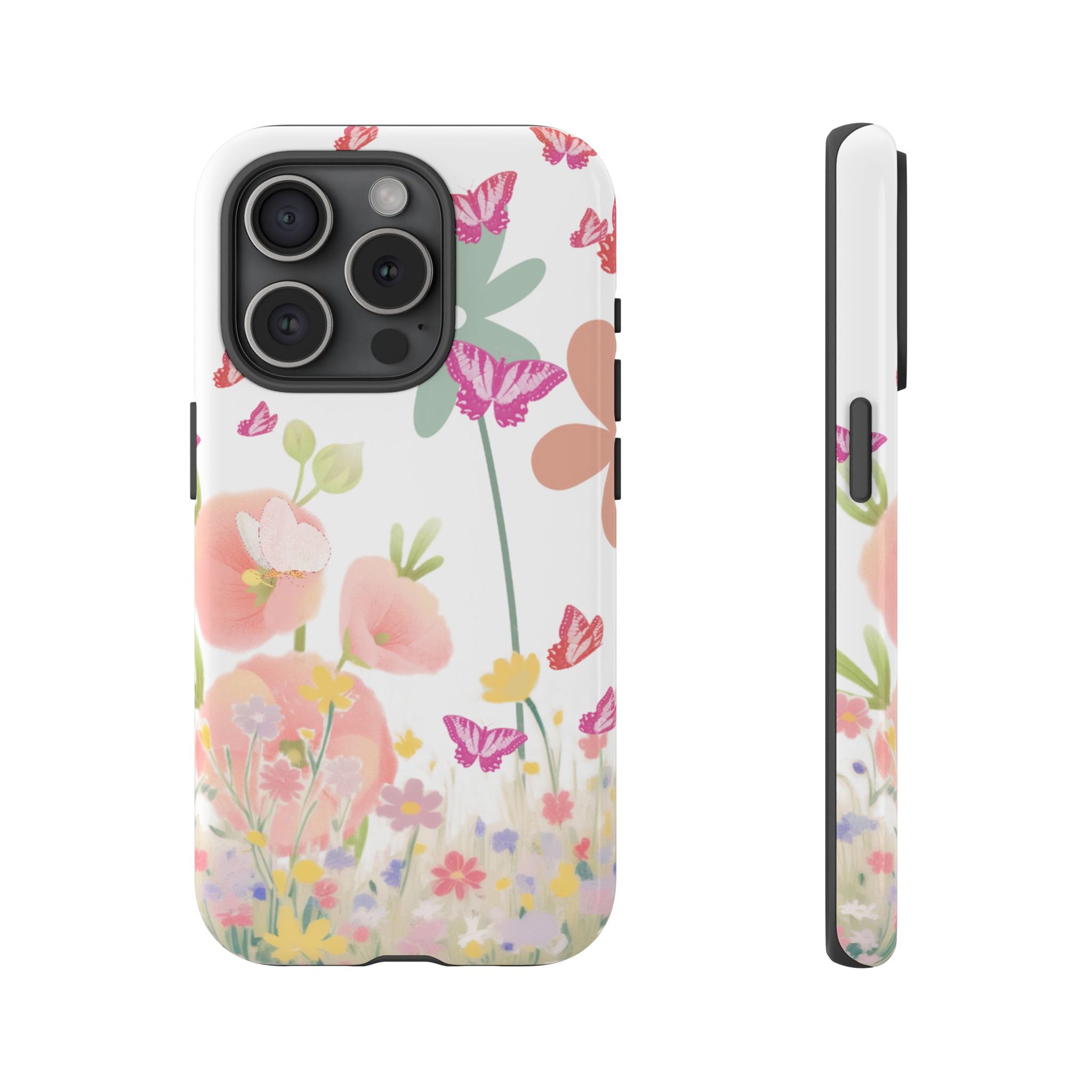 Phone case with floral design on a white background