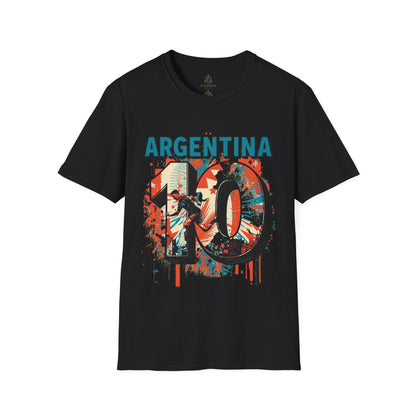 Argentina 10 Soccer T‑Shirt – Retro Grunge Football Fan Tee