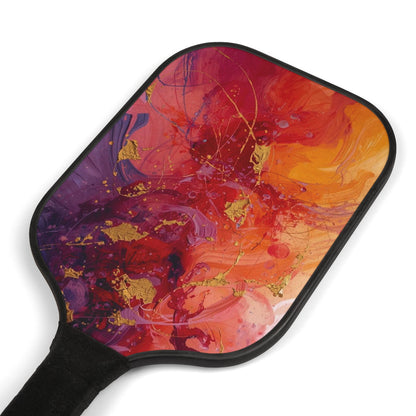 Pickleball Paddles Set — Abstract Sunset Design Kit with 2 Paddles & Balls